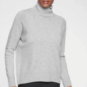 Athleta Heather Gray Bedford Wool Cashmere Turtleneck Sweater Size X-Small